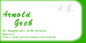 arnold greb business card